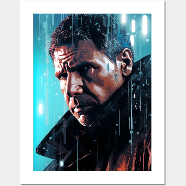 Rick Deckard - Blade Runner Wall Art by NeonOverdrive